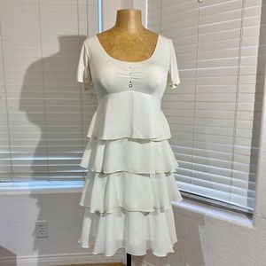 BLUE DAZUR France white silk dress rushing M